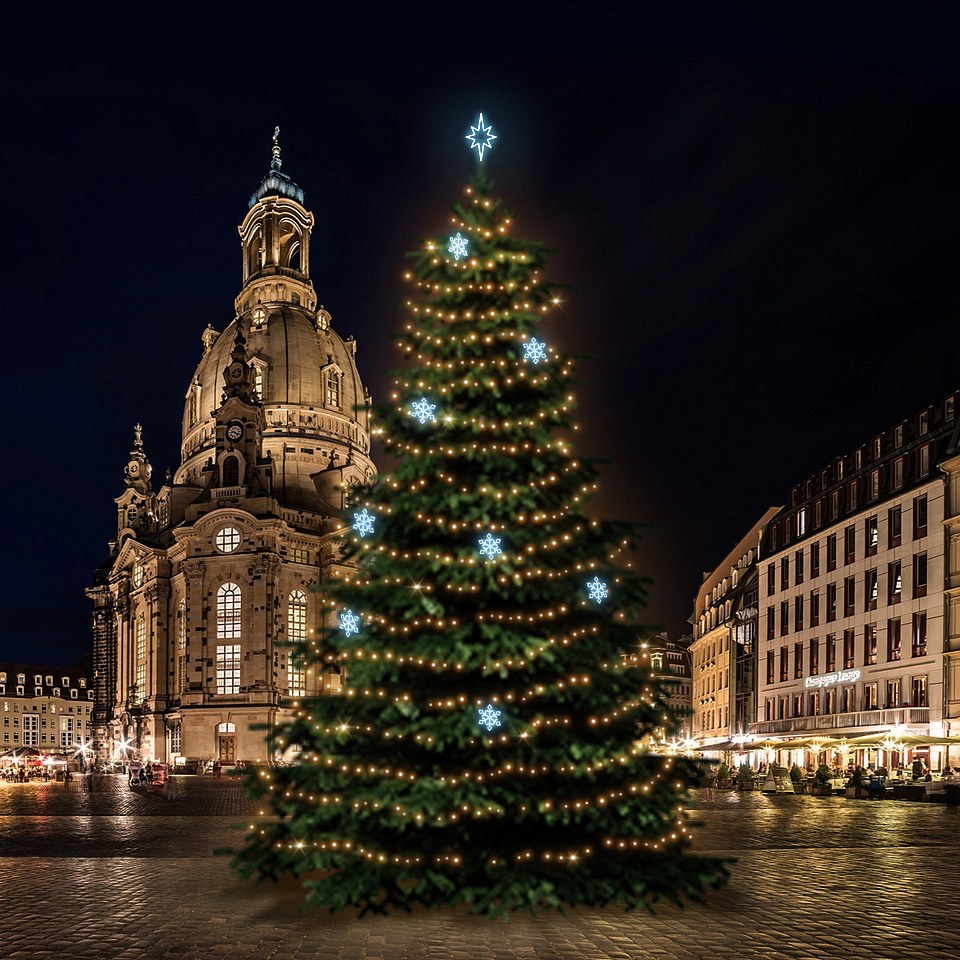 LED-Lichtset für Weihnachtsbäume 18-20 m hoch, Warmweiß,  KaltWeiße Dekorationen EFD05