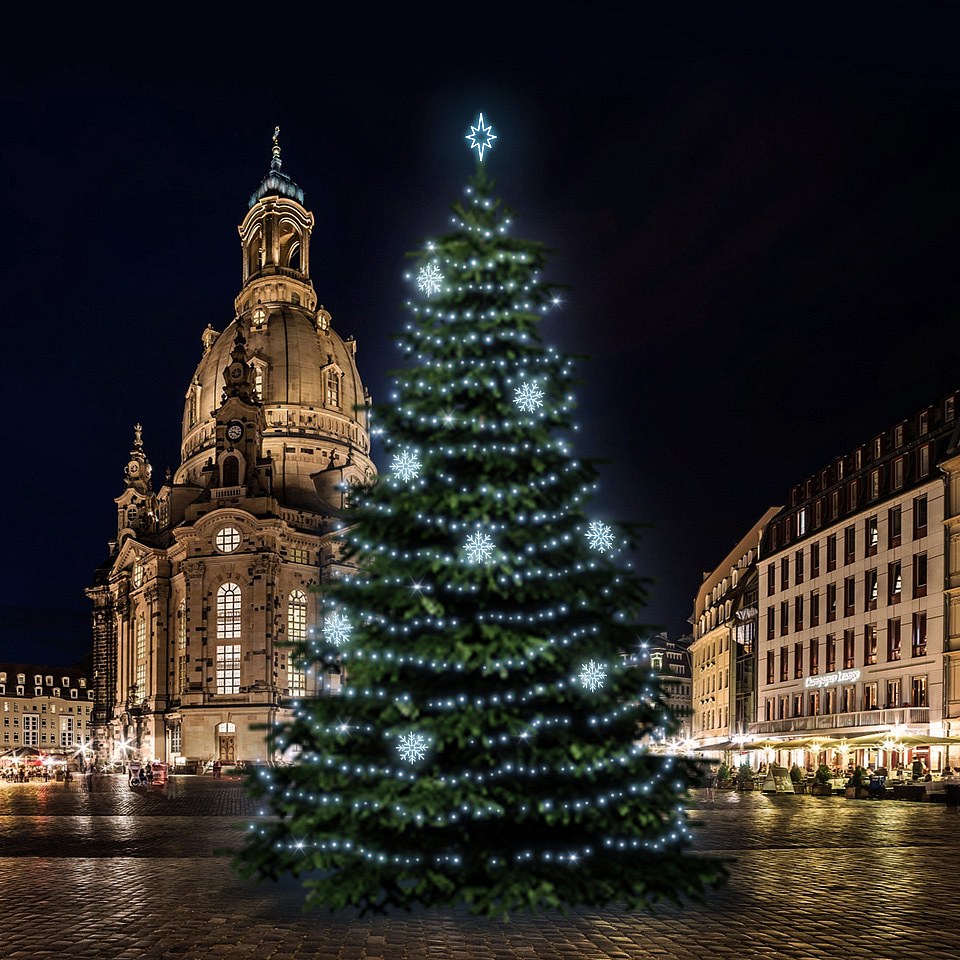 LED-Lichtset für Weihnachtsbäume 18-20 m hoch, Kaltweiß, Dekorationen EFD08