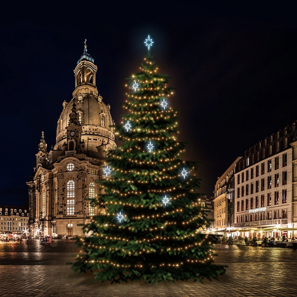 LED-Lichtset für Weihnachtsbäume 18-20 m hoch, Warmweiß,  KaltWeiße Dekorationen DZ141S3