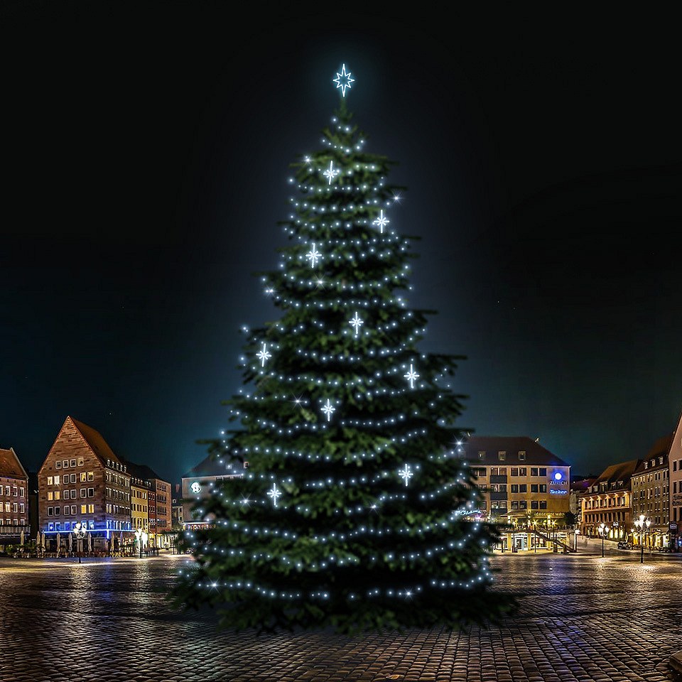 LED-Lichtset für Weihnachtsbäume 21-23 m hoch, Kaltweiß, Dekorationen DZ113S4