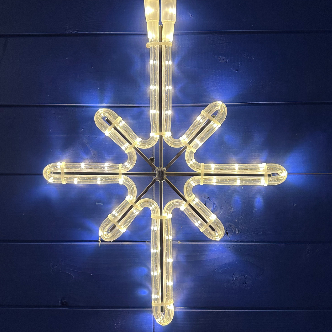 LED světelná hvězda polaris, závěsná, 26 x 45 cm, teple bílá