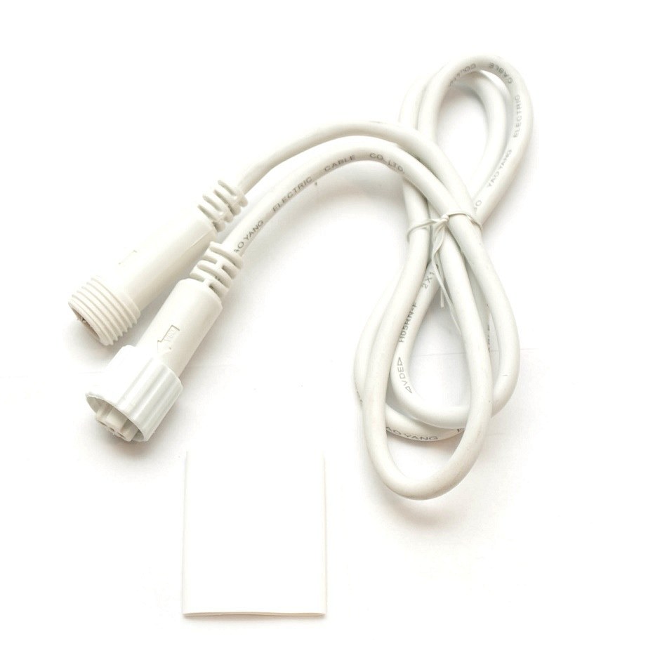 Prodlužovací kabel, bílý, 0,5 m, IP44
