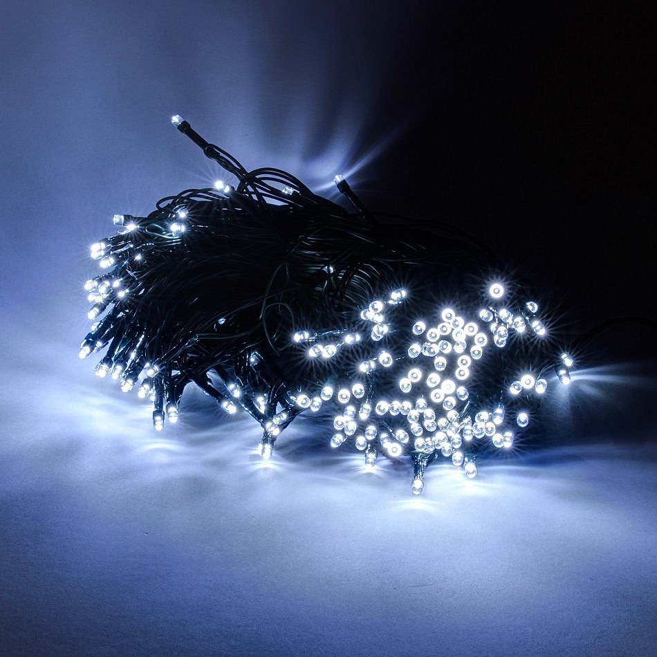 LED světelný řetěz ELSLN, 40 m, 200 ledově bílých diod