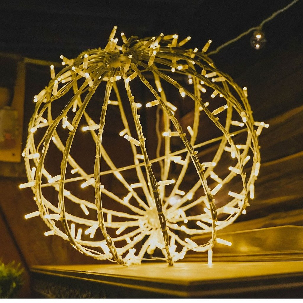 LED světelná koule, teple bílá, pr. 60 cm