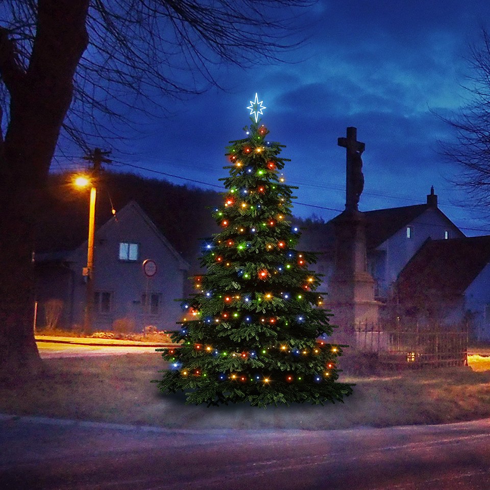 LED světelná sada na vánoční stromy vysoké 3-5 m, barevná
