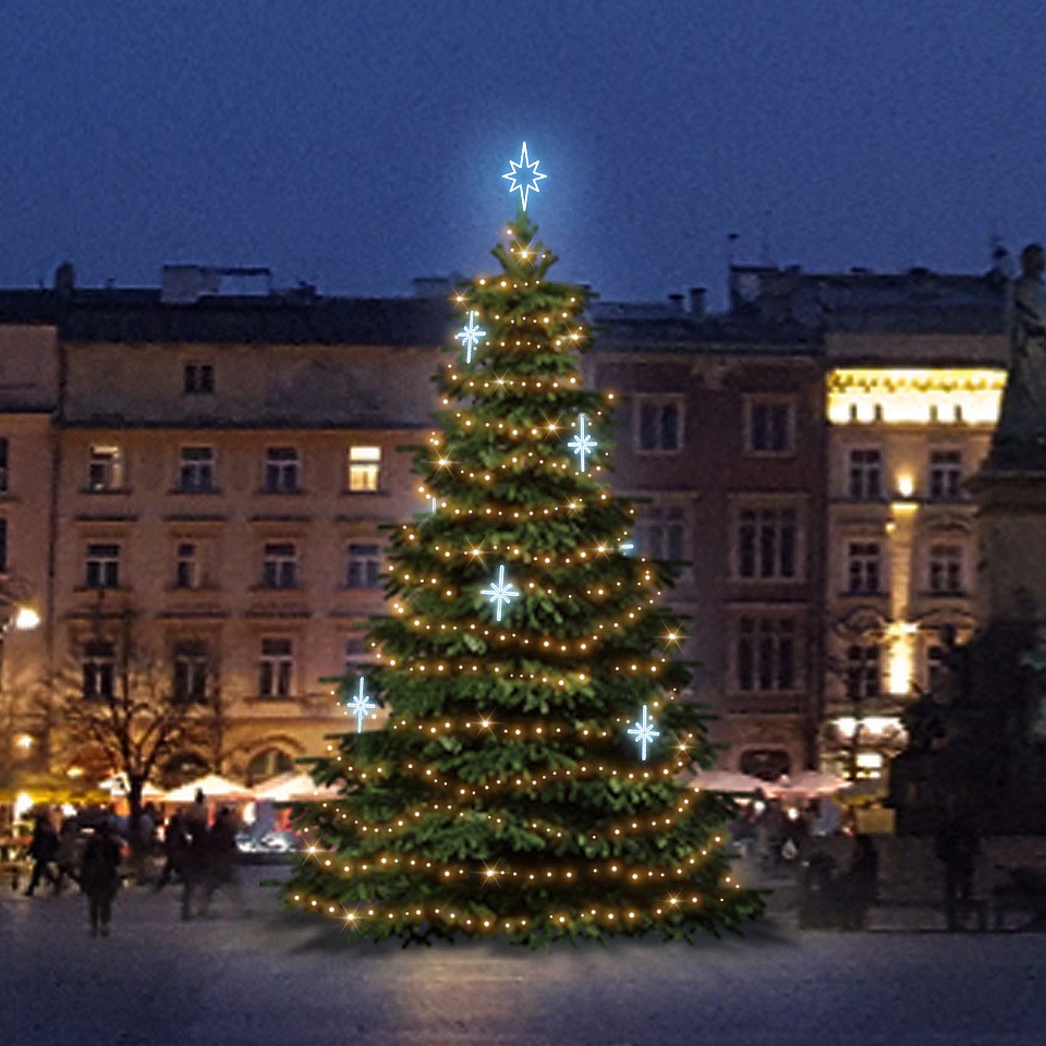 LED-Lichtset für Weihnachtsbäume 9-11 m hoch, Warmweiß, Dekorationen DZ113S3