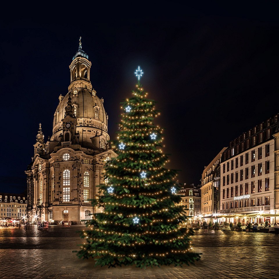 LED-Lichtset für Weihnachtsbäume 15-17 m hoch, Warmweiß, Kaltweiße Dekorationen  EFD11