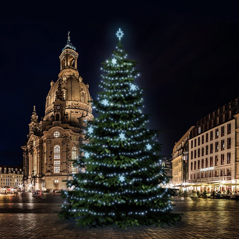 LED-Lichtset für Weihnachtsbäume 18-20 m hoch, Kaltweiß, Dekorationen EFD05