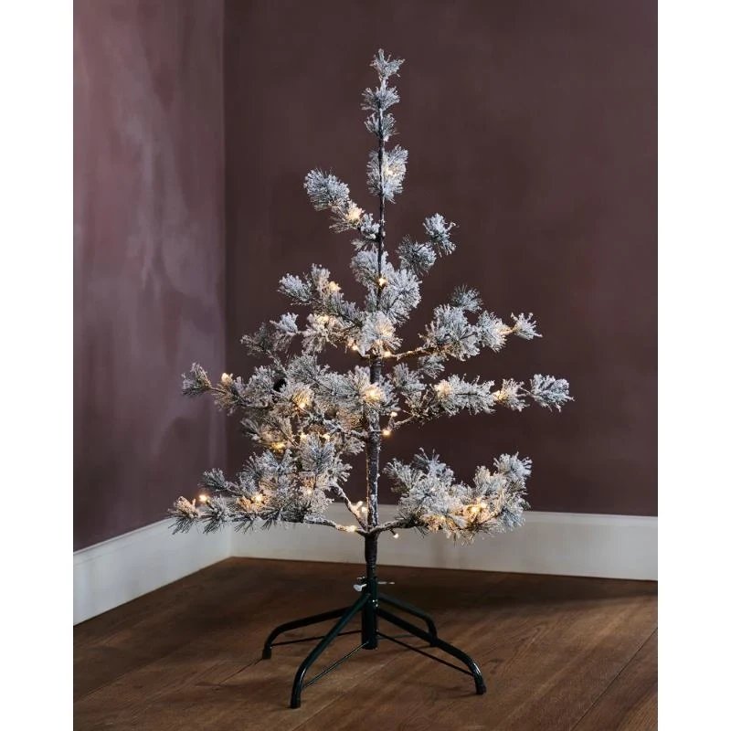 LED světelný stromek Alfi, 90 cm, zasněžený