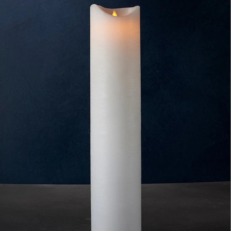 Vosková LED svíčka Sara exclusive, 50 cm, bílá