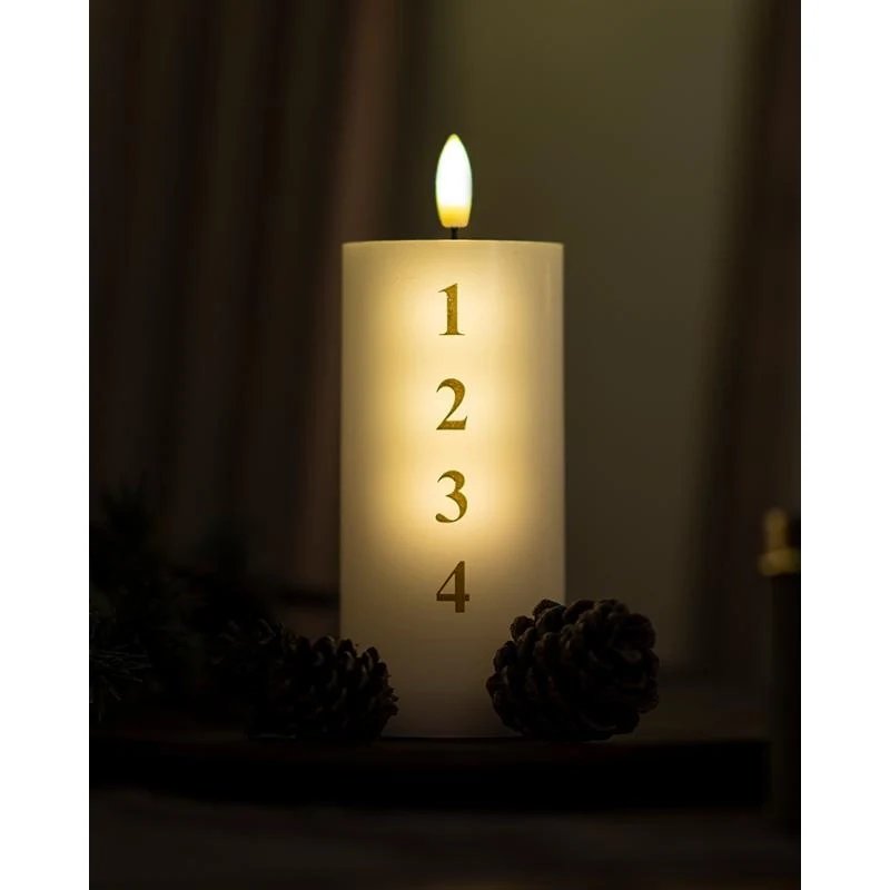 Vosková LED svíčky Sille 4 týdny, bílázlatá
