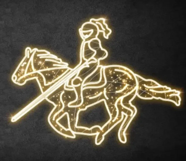 LED světelný rytíř II, 320 x 230 cm, teple bílá, 36V, 47,8W, z 6 dílů