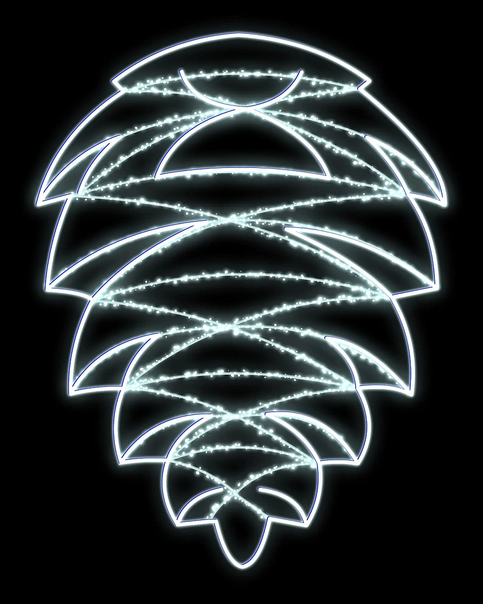 LED světelná šiška, 80 x 125 cm, ledově bílá
