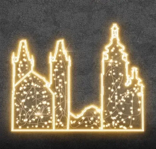LED světelná silueta HK, 275 x 225 x 60 cm, teple bílá, 36V, 46W, 25,9 kg, z 9 dílů