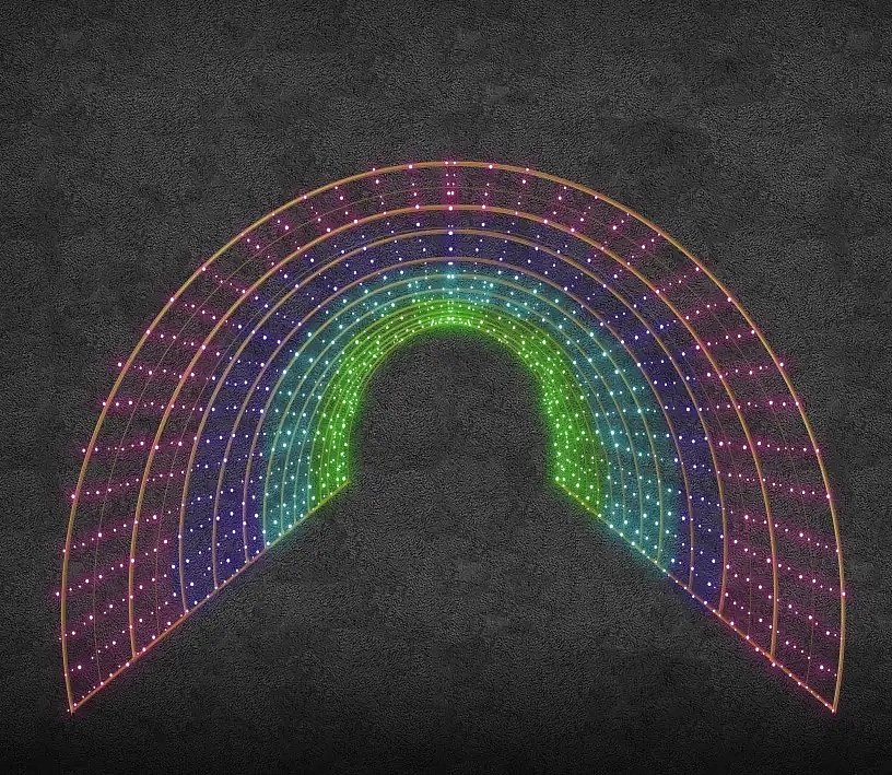 LED světelný tunel, 340 x 220 x 800 cm, TWINKLY, 24 V, z 8 dílů