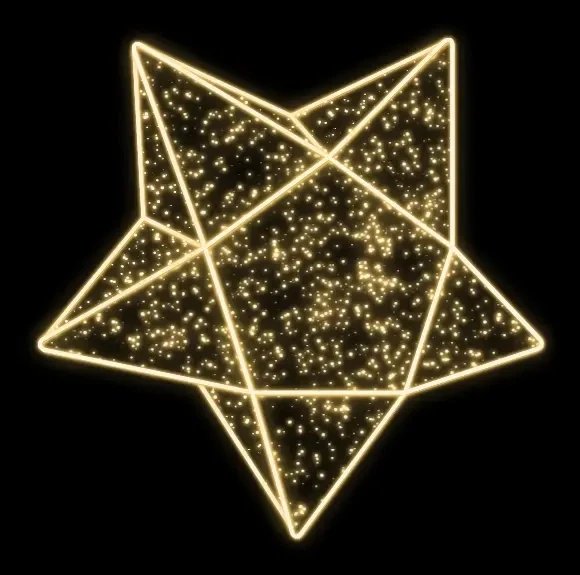 LED světelná pěticípá hvězda, 210 x 210 cm, teple bílá, 230V, 77,7 W, 11,4 kg,