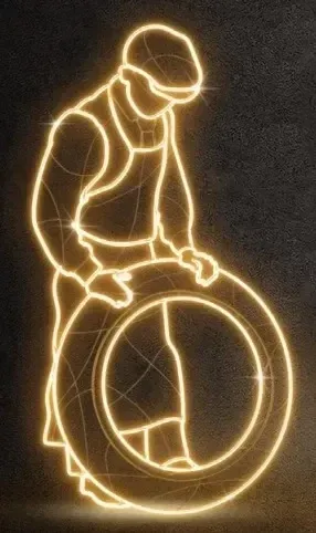 LED světelný mechanik, 95 x 180 cm, teple bílá