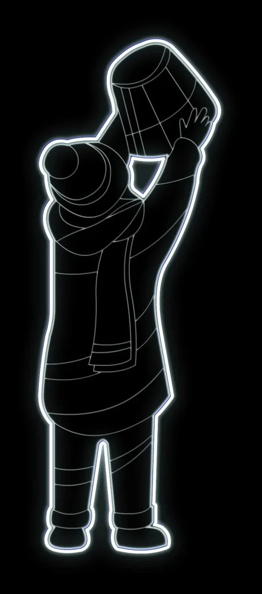 LED světelné dítě, 60 x 170 cm, ledově bílá