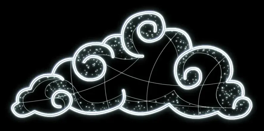 LED světelný obláček, 140 x 65 cm, ledově bílá