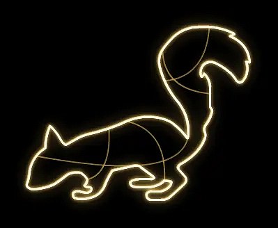2D LED světelná veverka II, 2D, stojící, 175 x 135 x 60 cm, teple bílá, 230V, 21,9 W, 7,8 kg, ze 2 dílů, bílá