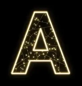 2D LED světelné písmeno A, v