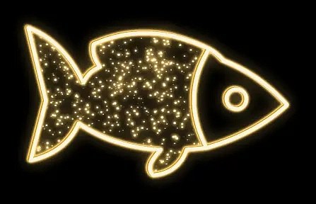 2D LED světelný kapr, 127 x 70 x 1,5 cm, teple bílá, 230V, 20,5W