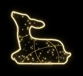 2D LED světelný koloušek, 115 x 105 x 40 cm, teple bílá, 230V, 24W, 5kg, 2 díly, stojící