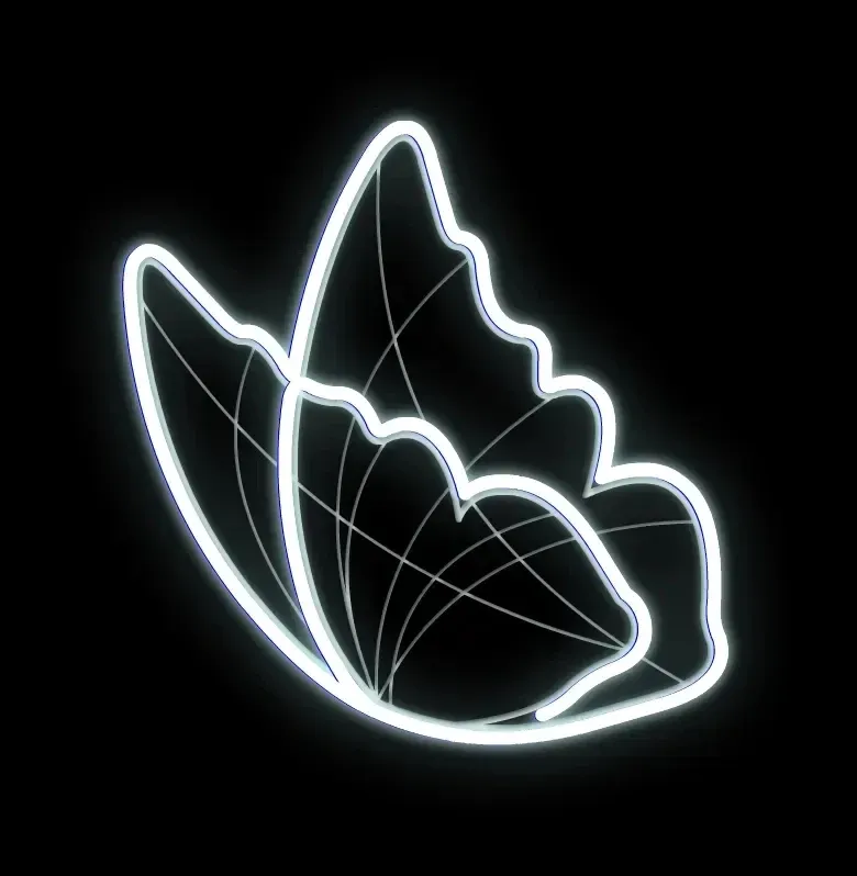 2D LED světelný motýl, ledově bílá, 55 x 55 cm, 36 V, 4,8 W, 1,9 kg