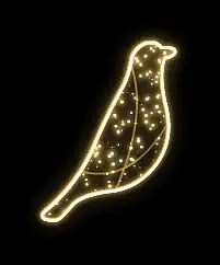 2D LED světelný ptáček, 90 x 34 x 5 cm, teple bílá, s výpletem, 230V
