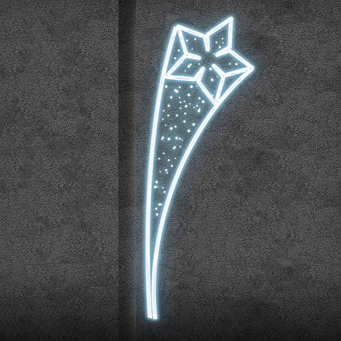 2D LED světelný dekor na VO badyán, 50 × 140 cm, ledově bílá
