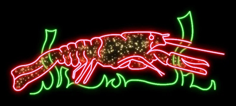 2D LED světelný rak, 185 x 100 cm, stojící