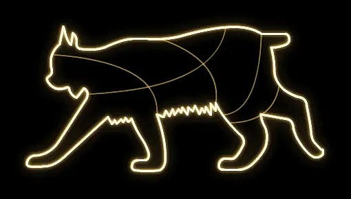 2D LED světelný rys, 220 x 110 x 60 cm, teple bílá, 230V, ze 2 dílů, stojící