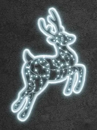 2D LED světelný sobík, 80 x 115 cm, ledově bílá, 36V, 13,2W, 1kg, 2 díly