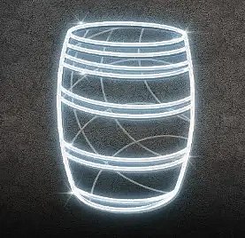 2D LED světelný sud, ledově bílá, 36 V, 13,4 W, ze 2 dílů, stojící