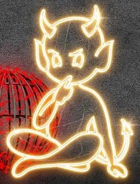 2D LED světelný čertík, 66 x 90 cm, teple bílá, stojící