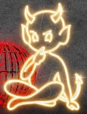 2D LED světelný čertík, 66 x 90 cm, teple bílá, stojící