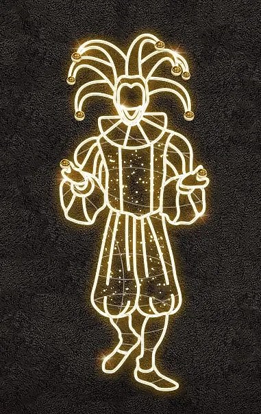 2D LED světelný šašek, 210 x 90 cm, teple bílá, 230 V, 82,7 W, 7 kg, 4 díly, stojící
