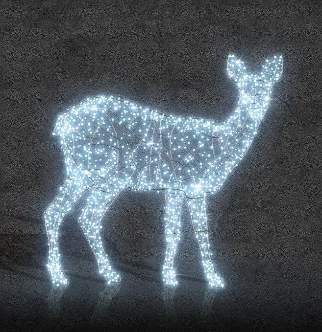 3D LED světelná laň 300 ×  ×  cm, ledově bílá, 36 V, 34,5 W, 26,2 kg, 3 díly