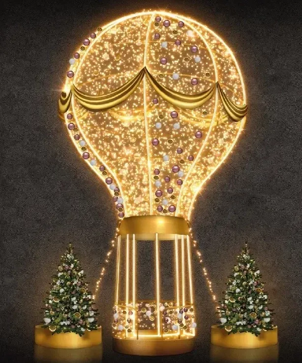 3D LED světelný balón, 800 x 400 x 400 cm, teple bílá, 36V, 236W, 100kg, 21 dílů