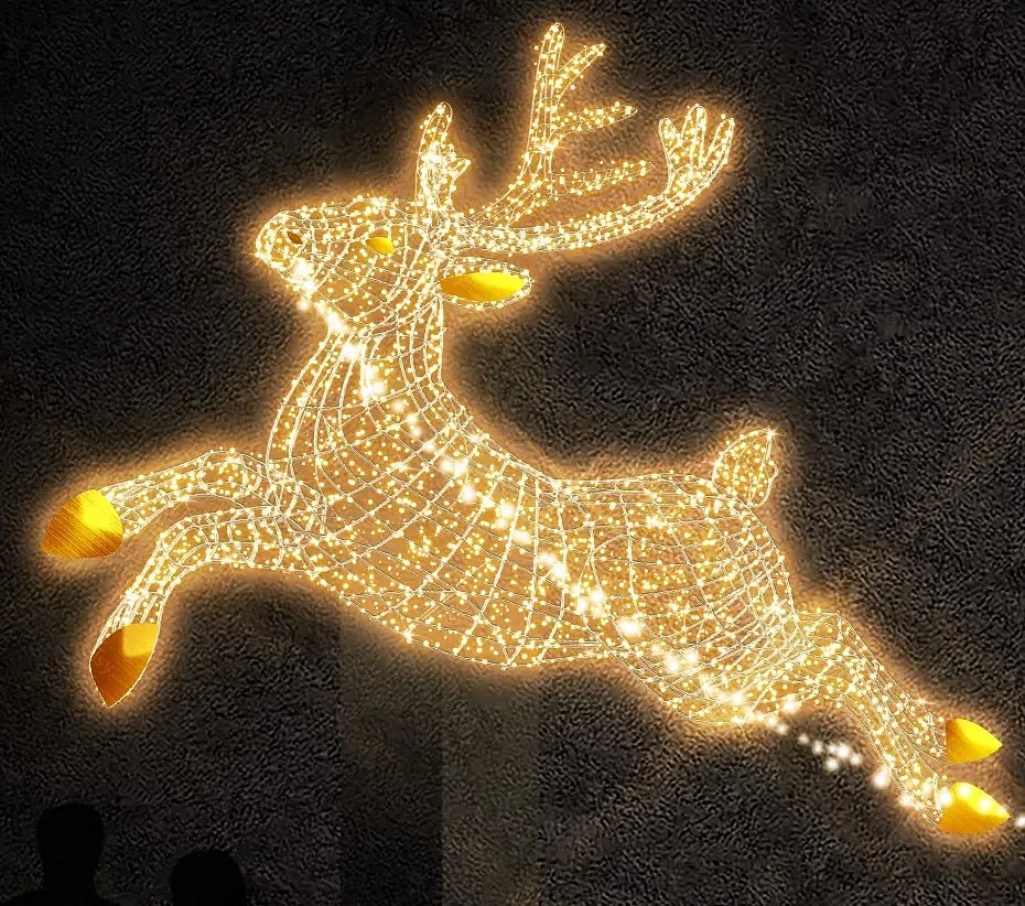 3D LED světelný sob 270 × 180 × 115 cm, teple bílá, 36 V, 43,3 W, 28 kg, 4 díly