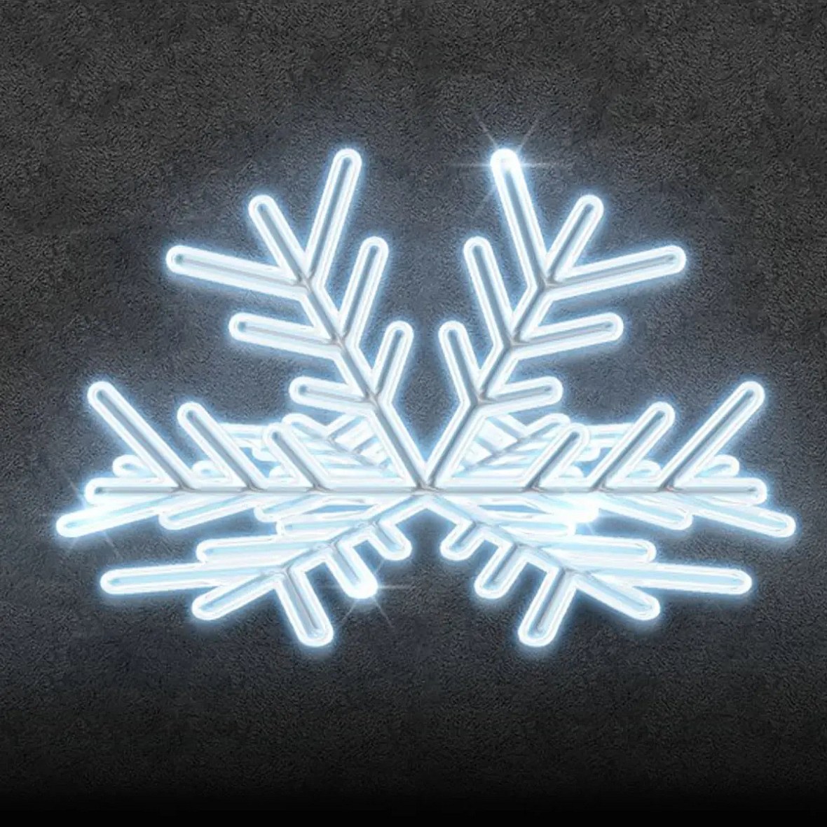 3D LED světelná půl vločka, 120 × 60 cm, ledově bílá