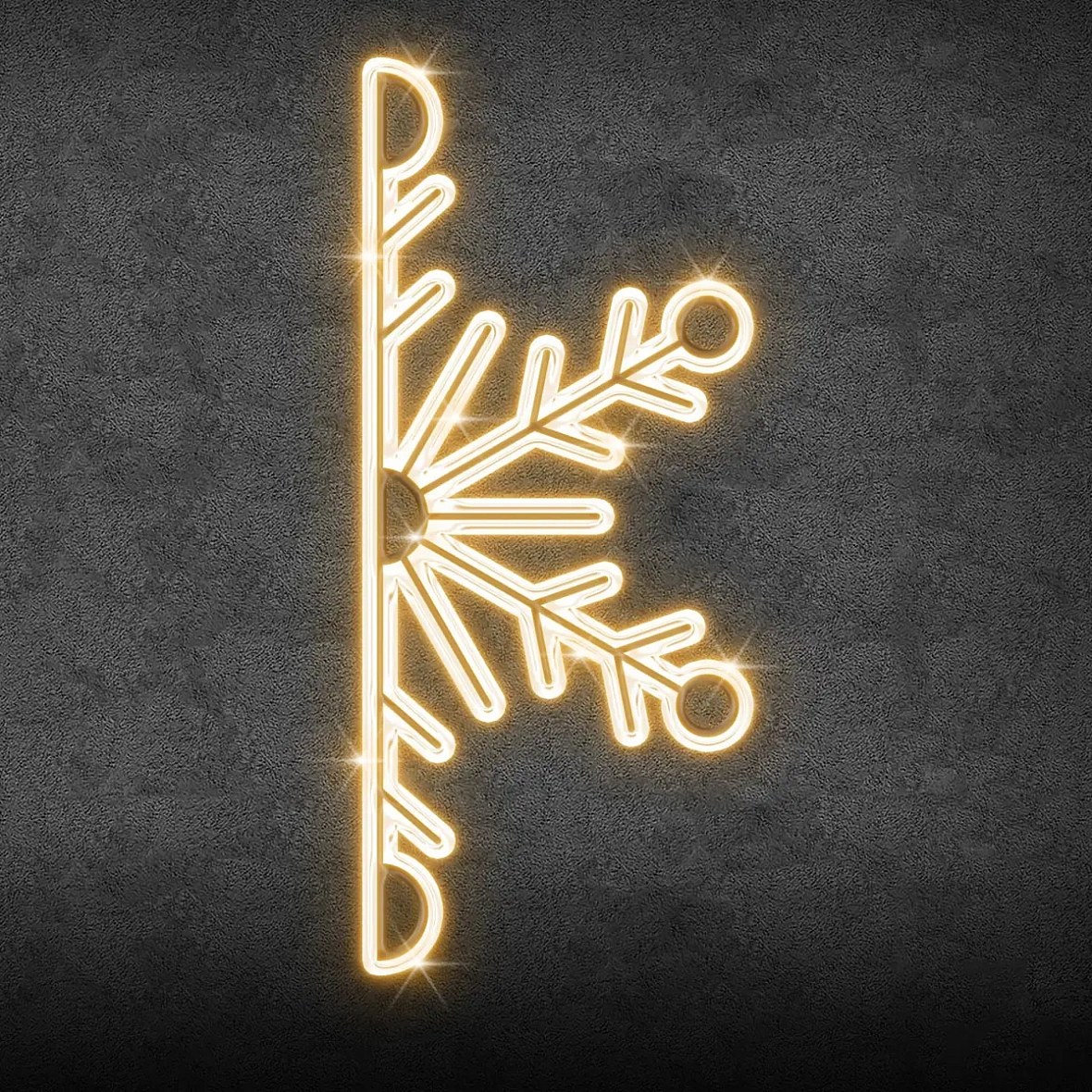 2D LED světelná půl vločka, závěsná, 100 × 45 cm, teple bílá