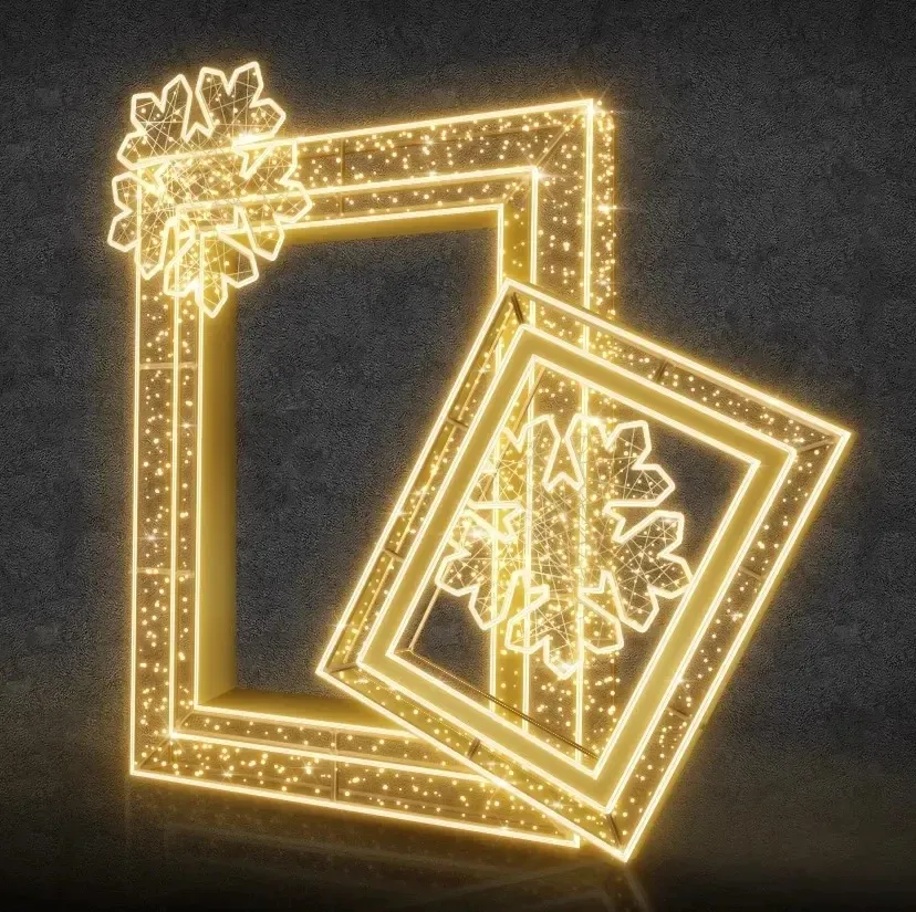 3D LED světelný rám 180 × 225 cm, teple bílá, 36 V, 69 W, ze 7 dílů