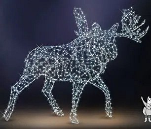 3D LED světelný los 450 cm, ledově bílá s Flash, 36 V, 135 W, 151 kg, z 9 dílů, 2FA