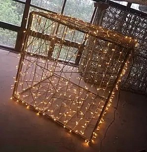 3D světelný dárek, 130cm s mašlí -120cm, teple bílá,  V, 23 W, 20 kg, 3 dílů