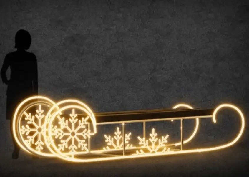 LED světelné sáně, 53 x 100 x 230 cm, 36 V, 40,6 W, 32 kg, ze 4 dílů
