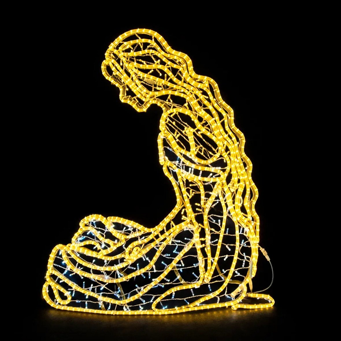 2D LED světelná silueta děvčete, 145 × 155 cm, teple bílá, 36 V, 35 W, 11 kg