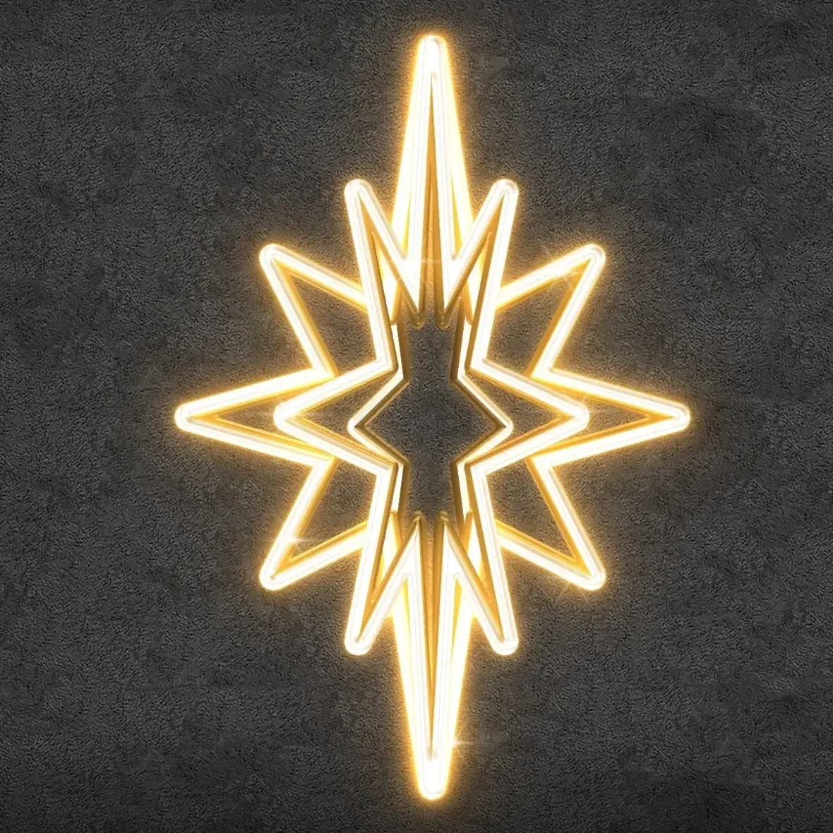 3D LED hvězda na vrchol stromu, 83 × 125 × 83 cm, teple bílá, 230 V, 32,2 W, 4,4 kg