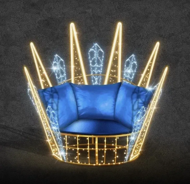 LED světelné křeslo, teple i ledově bílá, 36V, 54W, 154x193x144, 70kg, 1 díl