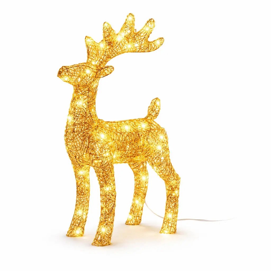 3D LED svítící jelen 40 cm, teple bílý, IP44 venkovní